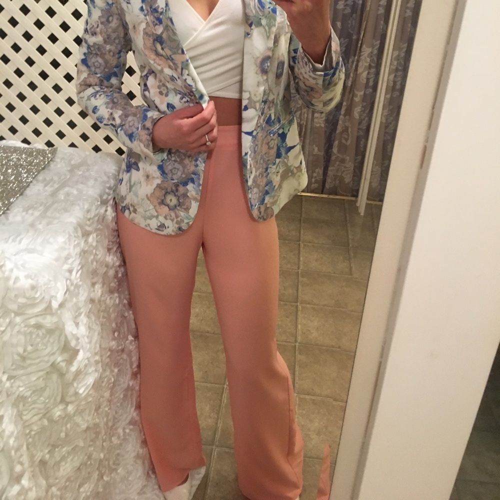 Pink High Waisted Palazzo Pant